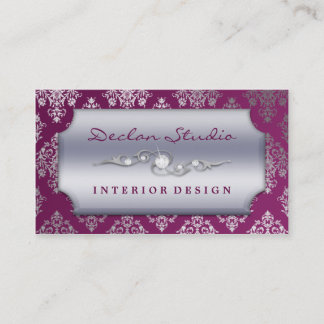 Carte De Visite Mode/design d'intérieur se précipitants pourpres