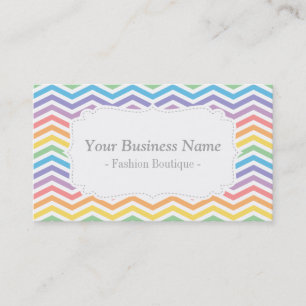 Carte De Visite Mode élégante Motif Pastel Rainbow Chevron