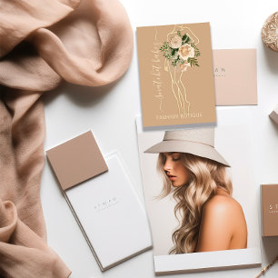 Carte De Visite Mode Floral Mint Logo QR Styliste Body Boutique