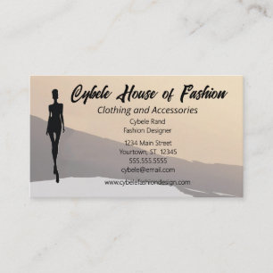 Carte De Visite Mode Modèle Silhouette Vêtements Mode Design