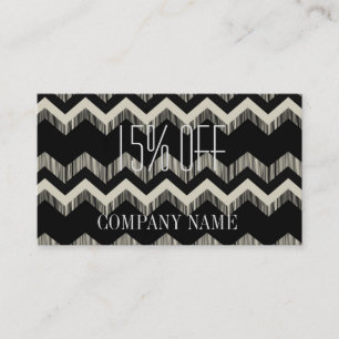 Carte De Visite Mode Motif Géométrique Noir et Blanc Chevron