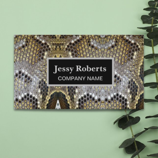Carte De Visite Mode poster de animal tendance tendance peau de se (Trendy stylish animal print snake skin fashion business card)