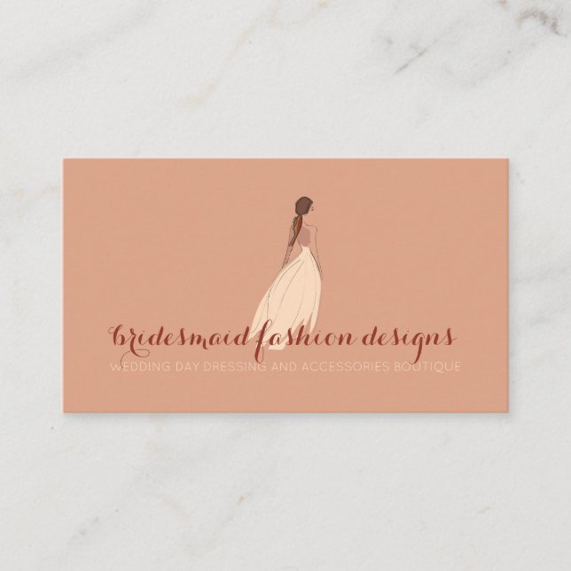 Carte De Visite Mode pour Mariage Bridesmaid Evêque robe de fête (Devant)