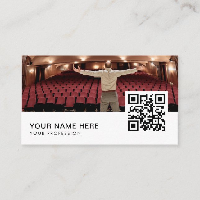 Carte De Visite Modèle Acteur QR Code voiture d'entreprise (Devant)