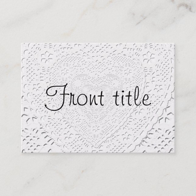 Carte De Visite Modèle Arrière - plan en dentelle blanche (Devant)