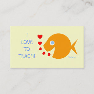 Carte De Visite Modèle auxiliaire de poisson rouge de professeur