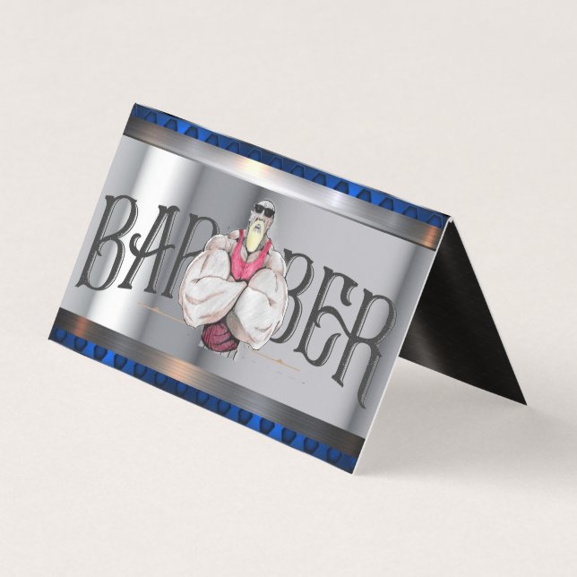 Carte de visite Modèle barbier (Devant)