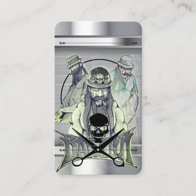 Carte de visite Modèle barbier (Devant)