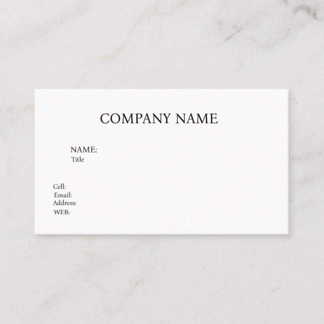 CARTE DE VISITE MODÈLE BASIC (Devant)