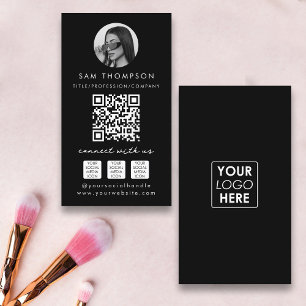 Carte De Visite Modèle Black Photo Influencer