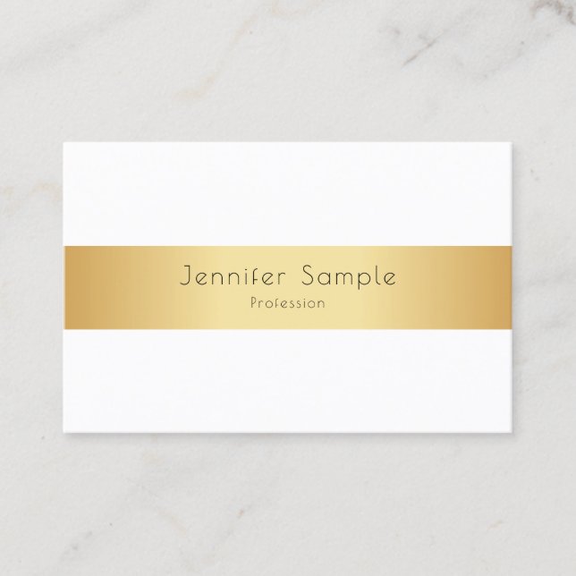 Carte De Visite Modèle blanc Faux Gold (Devant)