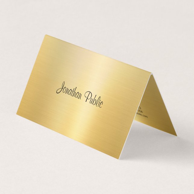 Carte De Visite Modèle Calligraphie Faux Gold Modern Professional (Devant)