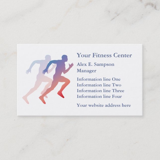 Carte De Visite Modèle d'affaires Blue Runner Fitness (Devant)