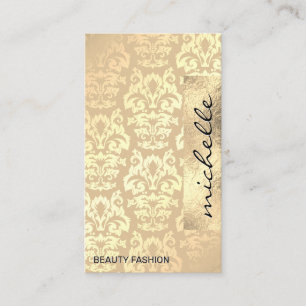 Carte De Visite Modèle Damask   Géométrique Gold Foil
