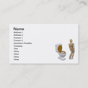 Carte De Visite Modèle dans le besoin à côté de la toilette