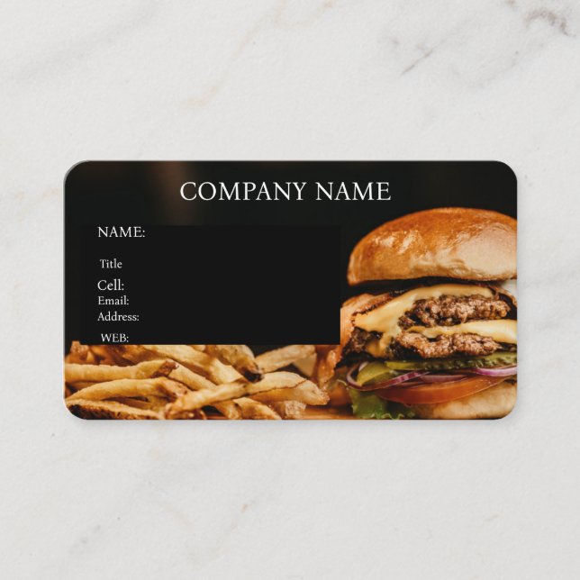 CARTE DE VISITE MODÈLE DE BASE HAMBURGERS (Devant)