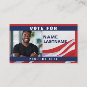 Carte De Visite Modèle de campagne politique personnalisé