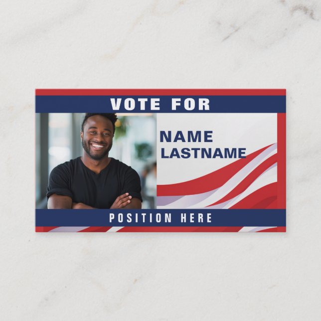 Carte De Visite Modèle de campagne politique personnalisé (Devant)