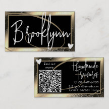 Modèle de code QR Cadre doré élégant Cœur