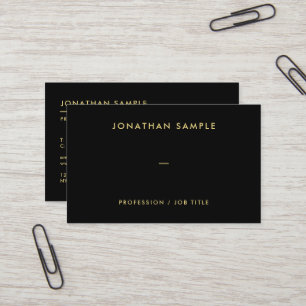 Carte De Visite Modèle de code QR personnalisé Elegant Black Gold