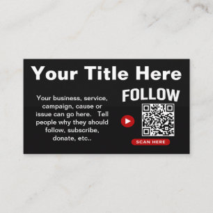 Carte De Visite Modèle de conception de code QR à suivre par balay