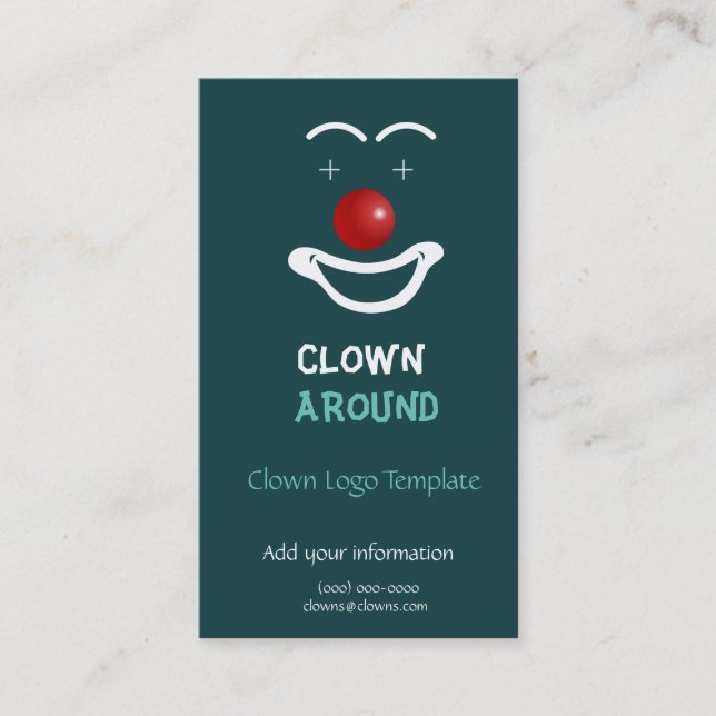 Carte De Visite Modèle de logo de clown (Devant)
