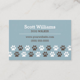 Carte De Visite Modèle de marcheur de chien d'empreinte de patte
