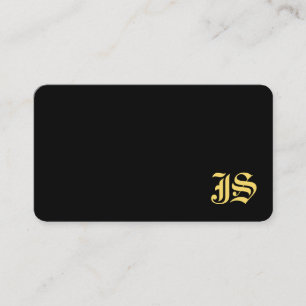 Carte De Visite Modèle de monogramme professionnel noir et or