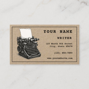 Carte De Visite Modèle de rédacteur de machine à écrire Steampunk