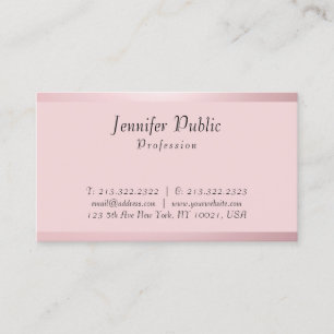 Carte De Visite Modèle de script manuscrit Elegant Rose Gold
