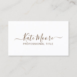 Carte De Visite Modèle de script minimaliste Professionnel