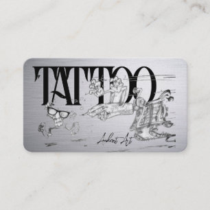 Carte De Visite Modèle de tatouage puissant, voiture d'affaires 3,