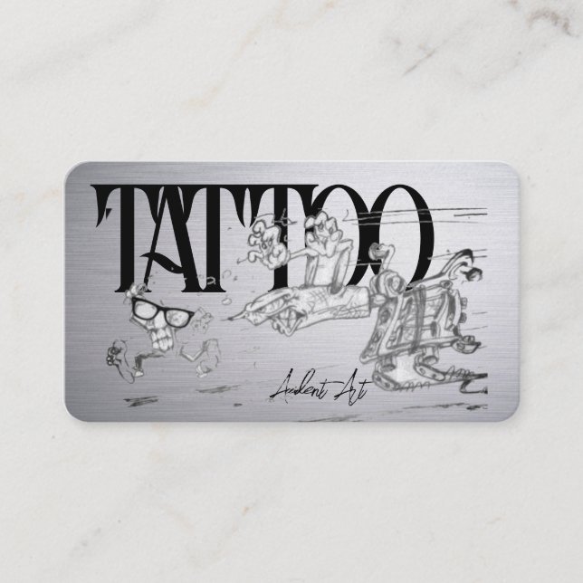 Carte De Visite Modèle de tatouage puissant, voiture d'affaires 3, (Devant)