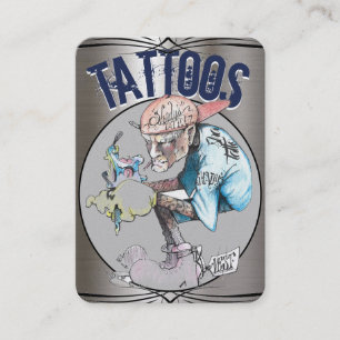 Carte De Visite Modèle de tatouage puissant, voiture    professio