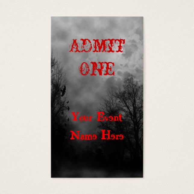 Carte de visite Modèle de tickets Haunted Sky Even (Devant)