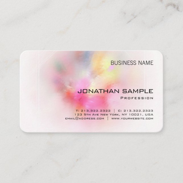 Carte De Visite Modèle d'entreprise élégant Abstrait personnalisé (Devant)