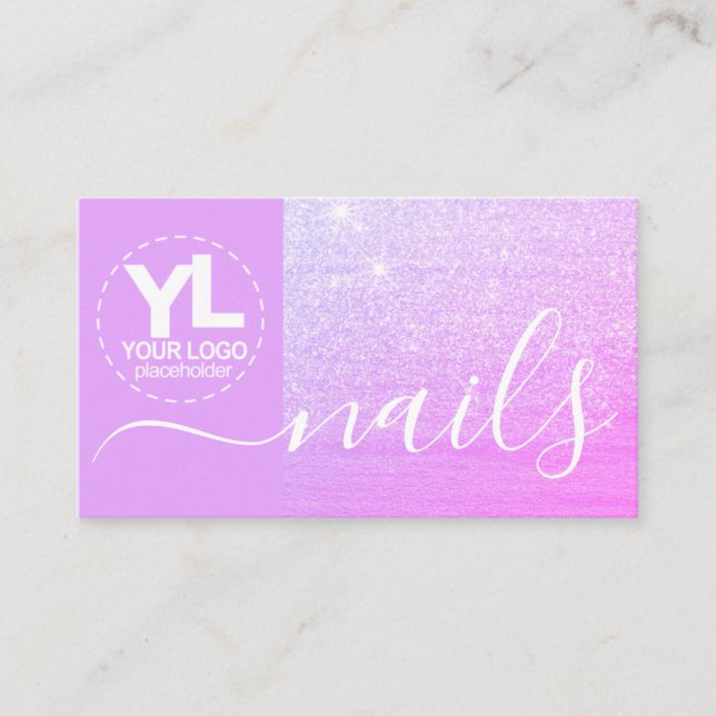Carte De Visite Modèle du logo rose violet de la Parties scintilla (Devant)