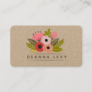 Carte De Visite Modèle Editable personnalisé de bouquet floral