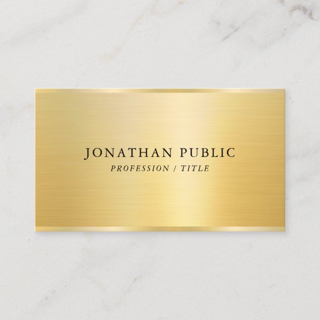 Carte De Visite Modèle élégant Gold Look professionnel brillant (Devant)