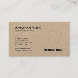 Carte De Visite Modèle élégant professionnel en papier kraft vérit