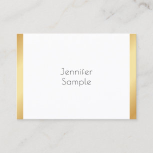 Carte De Visite Modèle élégant tendance professionnel or blanc
