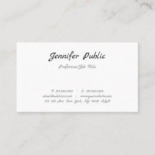 Carte De Visite Modèle Élégant Texte manuscrit simple
