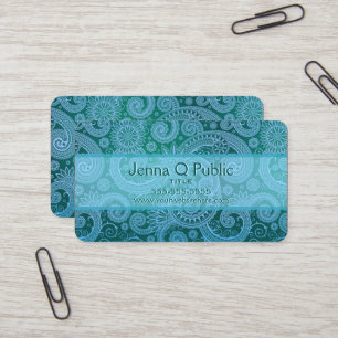Carte De Visite Modèle Floral bleu Abstrait