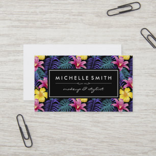 Carte De Visite Modèle floral exotique