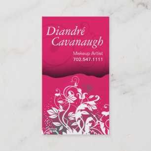 Carte De Visite Modèle floral grunge de maquilleur de mod