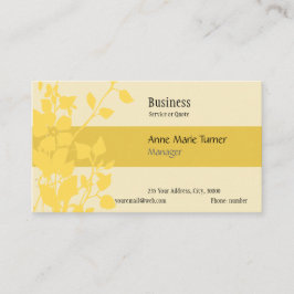 Carte De Visite Modèle floral jaune de moutarde de promotion moder