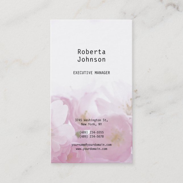 Carte De Visite Modèle Floral Moderne Professionnel Feminine (Devant)