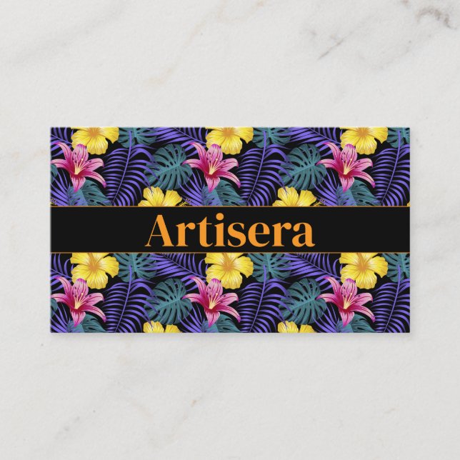 Carte De Visite Modèle floral stylisé artistique (Devant)
