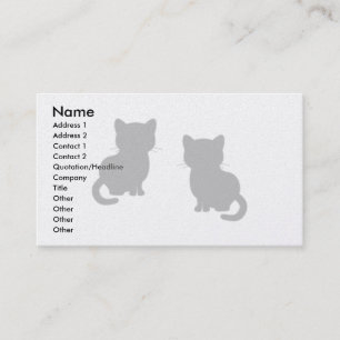 Carte De Visite Modèle frais mignon de gris de Med de chats de
