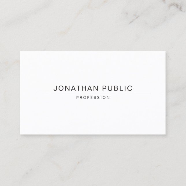 Carte De Visite Modèle lisse élégant moderne professionnel minimal (Devant)